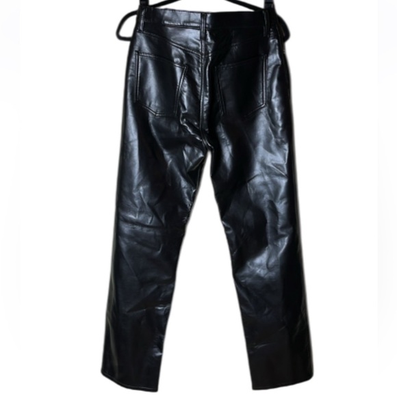 AGOLDE Black Recycled Leather Blend Black Pants- 28 - Picture 4 of 12